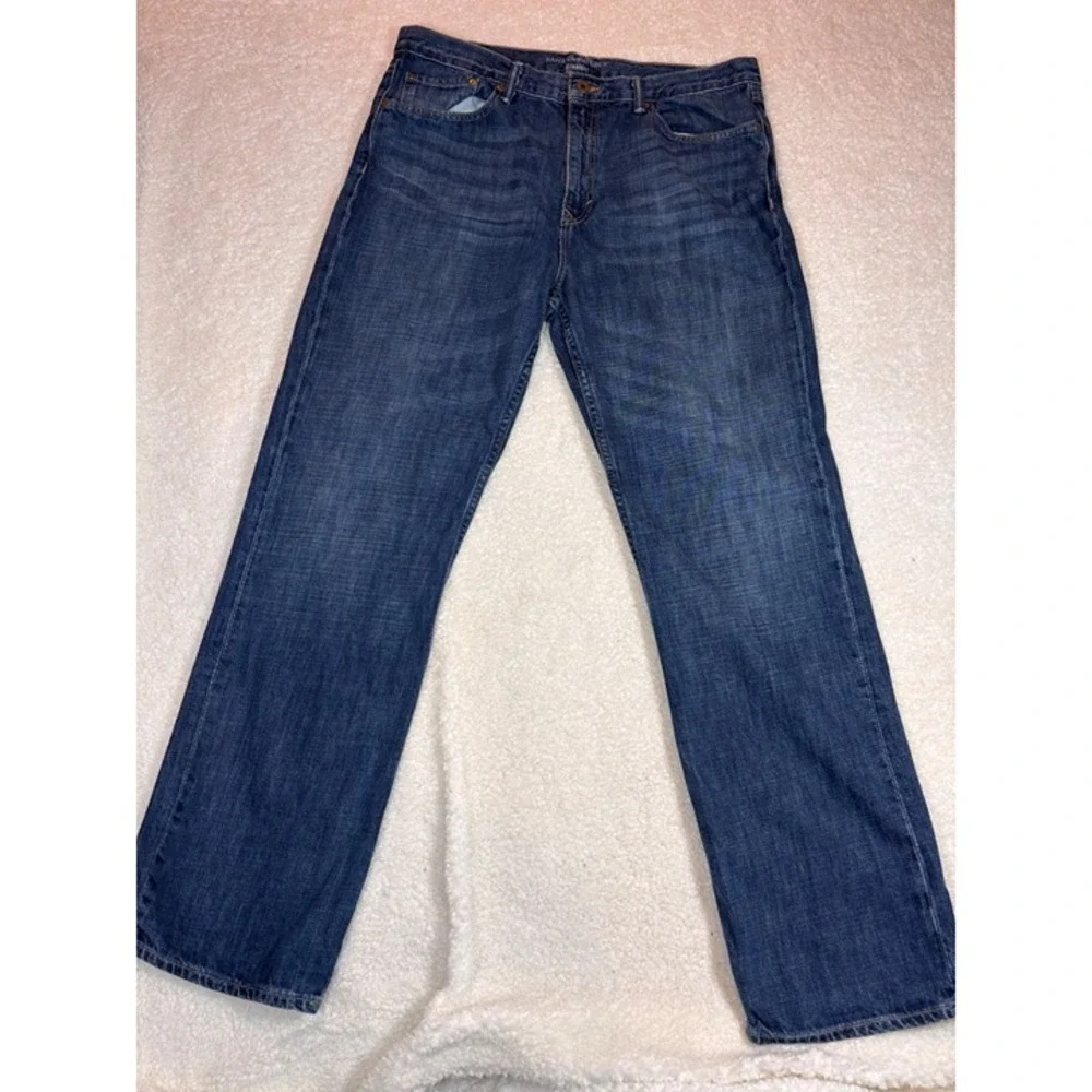 Banana Republic Straight‎ Leg Jeans Mens 36x32 Blue Medium Wash Denim